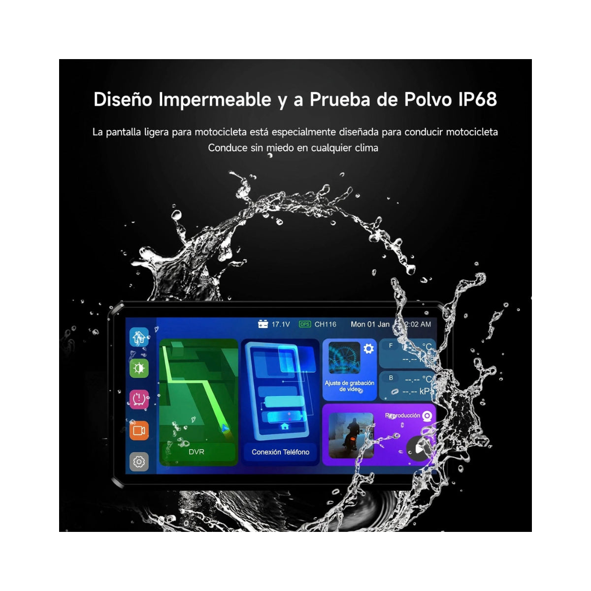 CARPLAY PANTALLA 5" CAMARA/CONTROL ALIEN RIDER